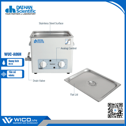 Bể Rửa Siêu Âm Daihan Hàn Quốc WUC-A06H | 6 Lít - Kiểu Cơ