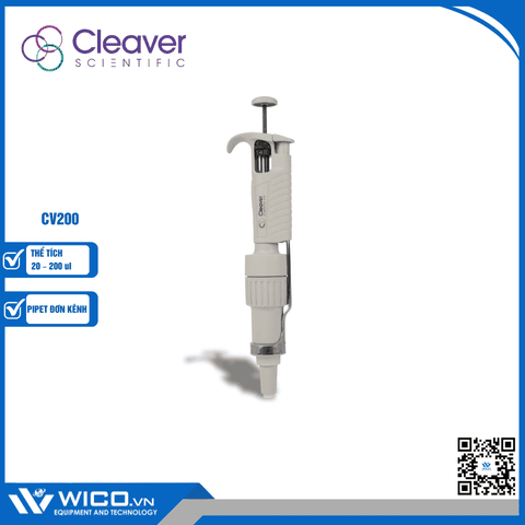 Pipet đơn kênh thay đổi thể tích Cleaver Scientific CV200 (20 - 200 ul)