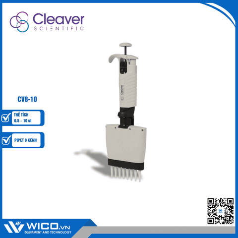 Pipet 8 kênh thay đổi thể tích Cleaver Scientific CV8-10 (0.5 – 10 ul)