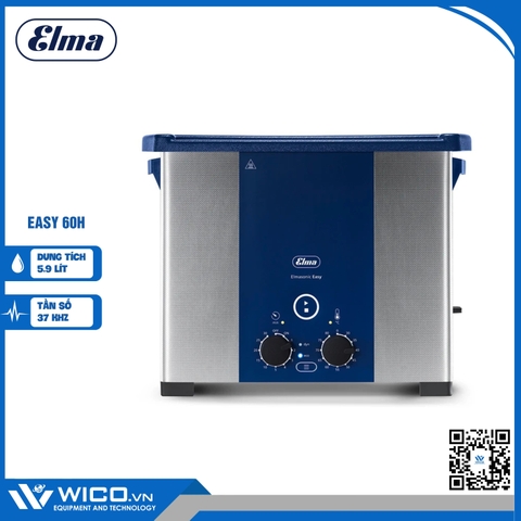 Bể rửa siêu âm Elma Đức Easy 60H | 5.9 Lít