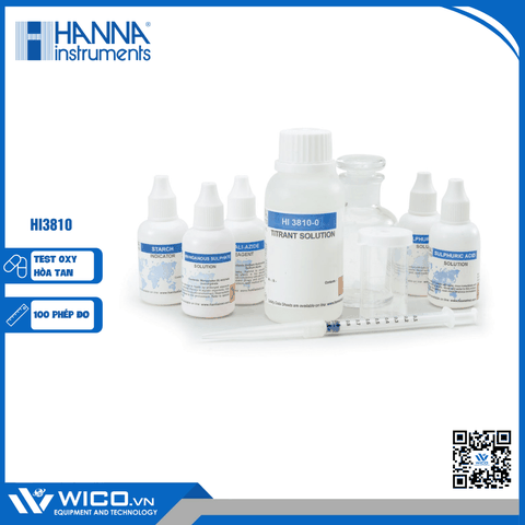 TEST KIT ĐO OXY HÒA TAN, 100 LẦN HI3810