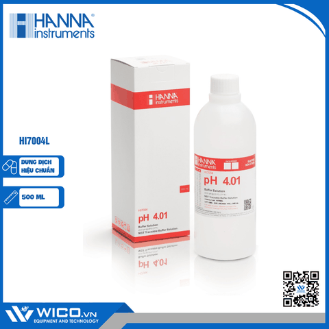 Dung Dịch Hiệu Chuẩn pH 4.01, Chai 500mL HI7004L Hàng Có Sẵn