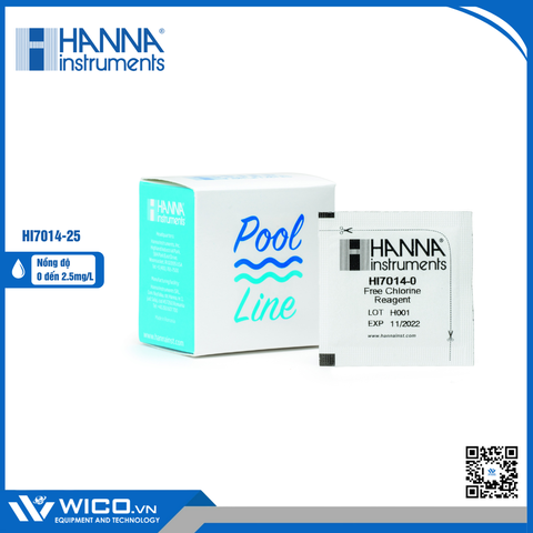 Thuốc Thử Dùng Cho Checker Clo Dư HI7014, 25 Lần Đo HI7014-25