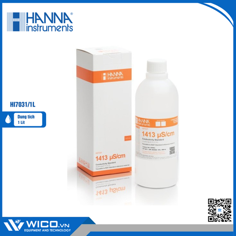 Dung Dịch Hiệu Chuẩn Độ Dẫn (EC) 1413 µS/cm, Chai 1 Lít HI7031/1L