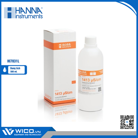 Dung Dịch Hiệu Chuẩn Độ Dẫn (EC) 1413 µS/cm, Chai 500mL HI7031L