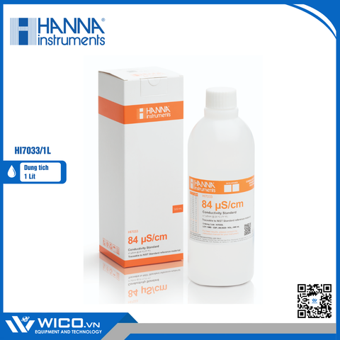 Dung Dịch Hiệu Chuẩn Độ Dẫn 84 µS/cm (1 Lít) HI7033/1L