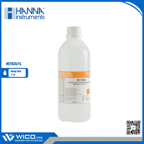 Dung Dịch Hiệu Chuẩn Độ Dẫn (EC) 80000 µS/cm, Chai 1 Lít HI7034/1L
