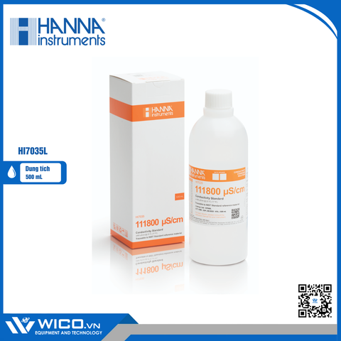 Dung Dịch Hiệu Chuẩn Độ Dẫn (EC) 111800 µS/cm, Chai 500mL HI7035L