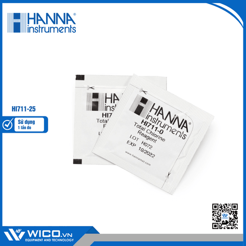 Thuốc Thử Clo Tổng Dùng Cho Máy HI711, 25 Lần Đo Hanna HI711-25