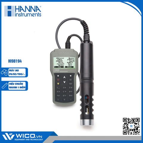 Máy Đo pH/ORP/EC/TDS/Độ Mặn/DO/Áp Suất/Nhiệt Độ Chống Thấm Nước HI98194
