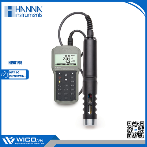 Máy Đo pH/ORP/EC/TDS/Độ Mặn/Trở Kháng/Áp Suất/Nhiệt Độ Chống Thấm Nước HI98195