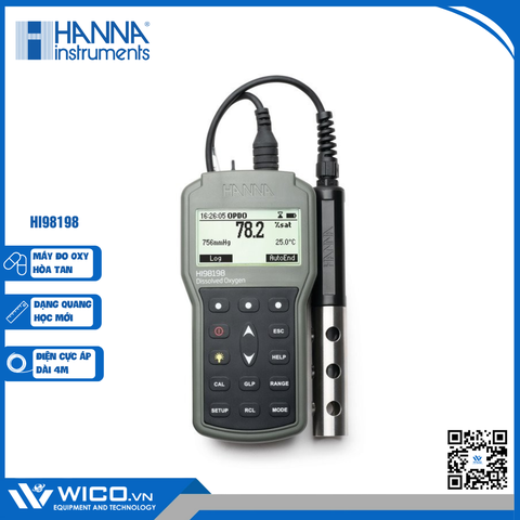 Máy Đo Oxy Hòa Tan Cầm Tay Dạng Quang Học Thế Hệ Mới HI98198