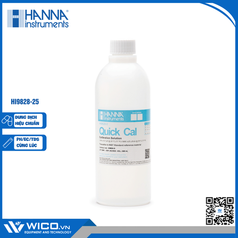 Dung Dịch Hiệu Chuẩn Nhanh 1 Điểm Cho Cả 3 Thông Số pH/EC/TDS Cho Máy HI98194 Và HI9829, 500mL HI9828-25