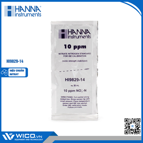Dung Dịch Hiệu Chuẩn Nitrat 10ppm Dạng Gói 20mL (25 Gói) HI9829-14