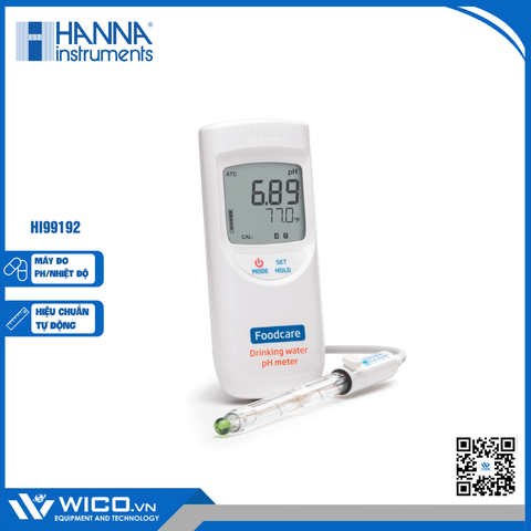 Máy Đo pH/Nhiệt Độ Trong Nước Uống Hanna HI99192