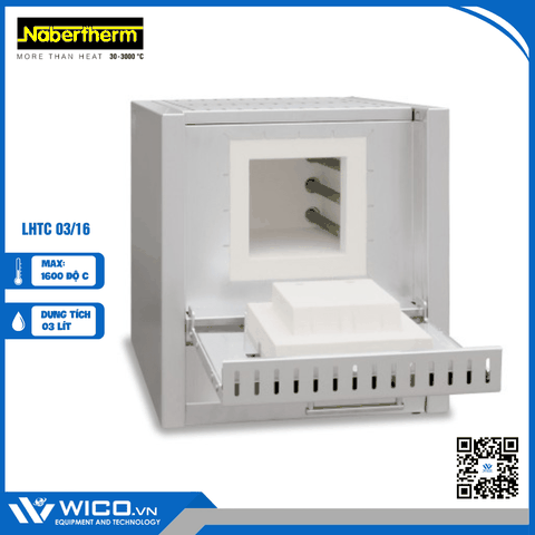 Lò Nung 1600 Độ C Nabertherm LHTC 03/16/C550 | 3 Lít - Cửa Lật