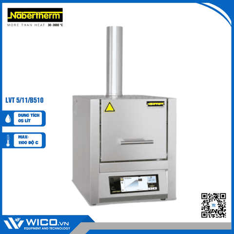 Lò Nung Đốt Tro 1100 độ C Nabertherm - Đức LVT 5/11/B510 | 5 Lít - Cửa Trượt