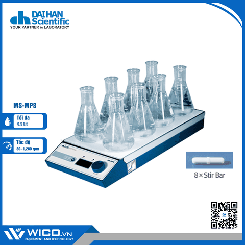 Máy Khuấy Từ Không Gia Nhiệt 8 Vị Trí Daihan MS-MP8