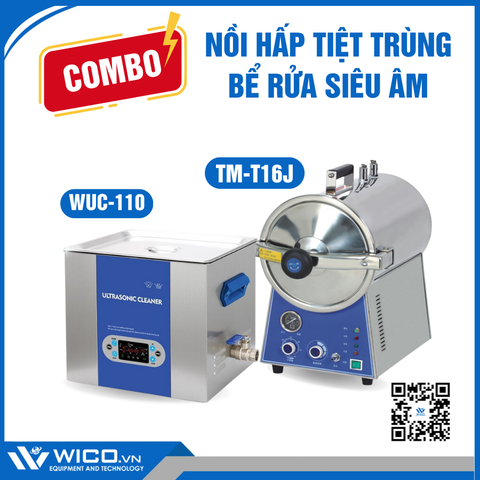 Combo Nồi Hấp TM-T16J Và Bể rửa siêu âm WUC-110 | Khoảng 18 Triệu