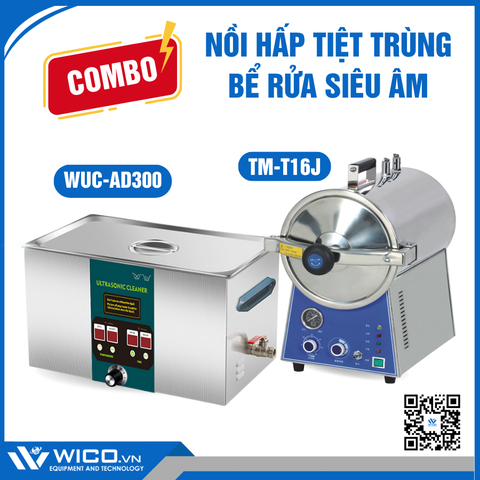 Combo Nồi Hấp TM-T16J Và Bể rửa siêu âm WUC-AD300 | Khoảng 22 Triệu