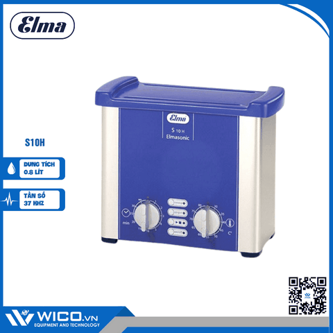 Bể rửa siêu âm có gia nhiệt Elma - Đức S10H | 0.8 Lít