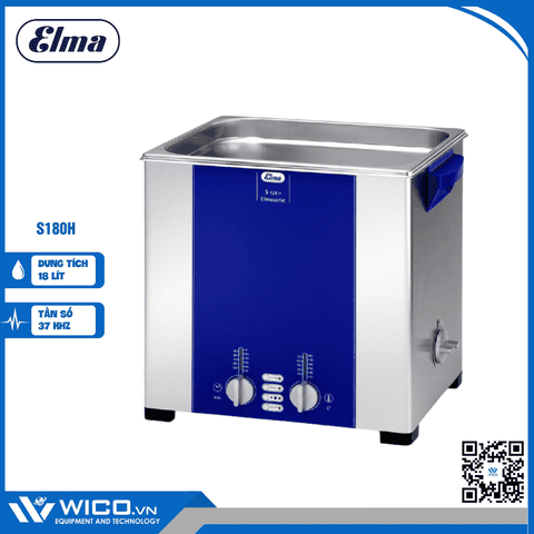 Bể rửa siêu âm có gia nhiệt Elma - Đức S180H | 18 Lít