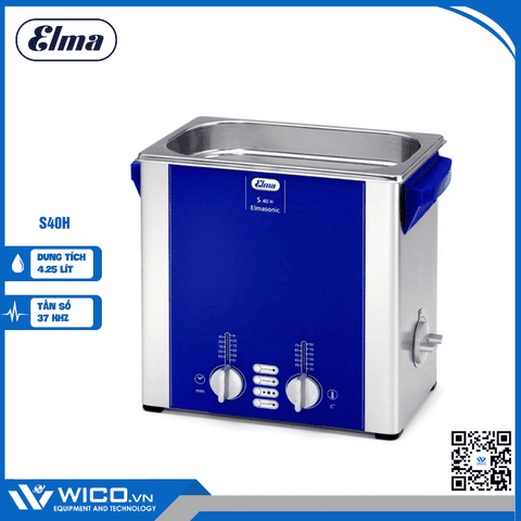 Bể rửa siêu âm có gia nhiệt Elma - Đức S40H | 4.25 Lít
