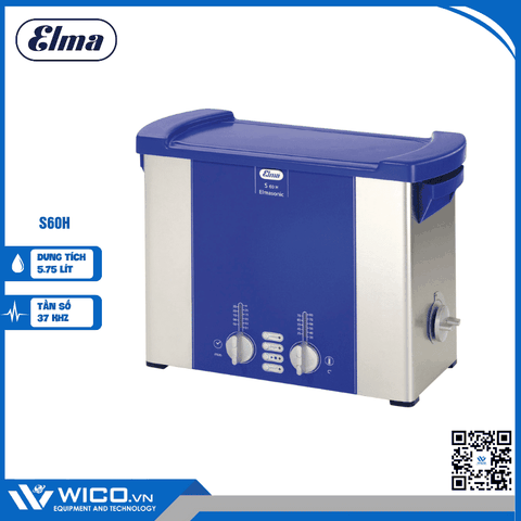 Bể rửa siêu âm có gia nhiệt Elma - Đức S60H | 5.75 Lít