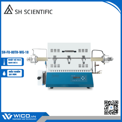 Lò Nung Ống + Gas Flow 300mm 1800 Độ SH Scientific Hàn Quốc SH-FU-80TH-WG-18