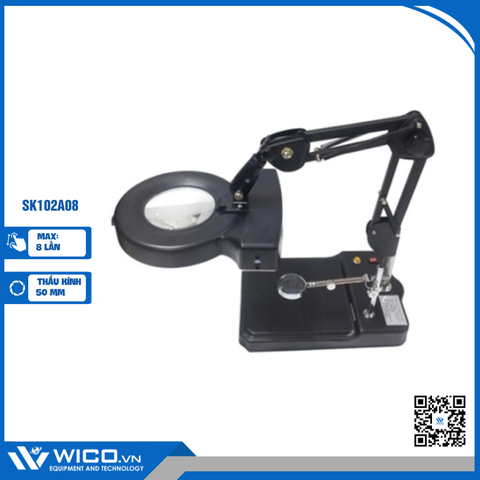 Kính Lúp Để Bàn Seki Hàn Quốc SK102A08 (Đèn Huỳnh Quang)