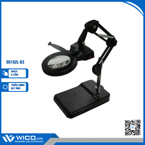 Kính Lúp Để Bàn Đèn LED Seki Hàn Quốc SK102L-B3