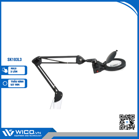 Kính Lúp Kẹp Bàn Đèn LED Seki Hàn Quốc SK-103L3