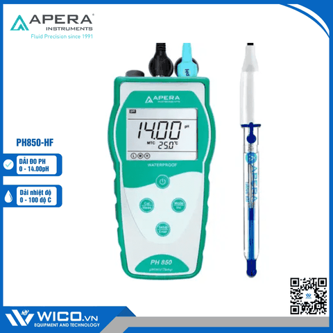 Máy đo pH/mV/nhiệt độ trong axit/ HF PH850-HF Apera - Mỹ