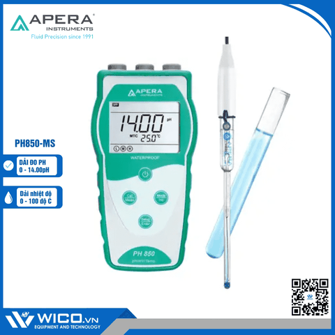 Máy đo pH/mV/nhiệt độ đo mẫu trong ống nghiệm PH850-MS Apera - Mỹ