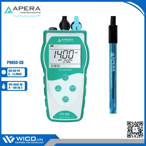 Máy đo pH/mV/nhiệt độ trong bazo/ kiềm PH850-SB Apera - Mỹ