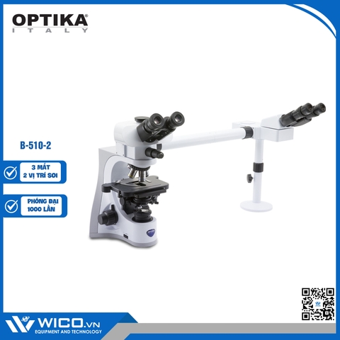 Kính Hiển Vi Sinh Học 3 Mắt Optika B-510-2 | 2 Vị Trí