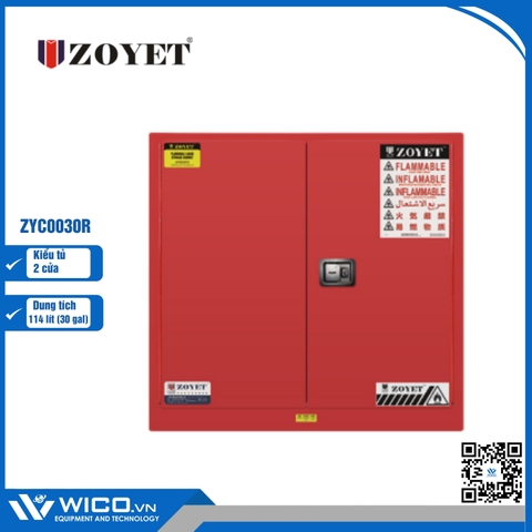 Tủ An Toàn Chống Cháy 2 Cửa Zoyet ZYC0030R | 114 Lít (30 Gal)