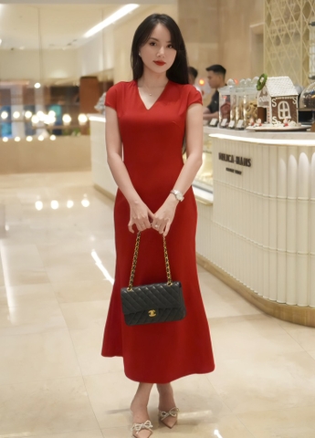 ĐẦM BLOOM SUÔNG CỔ TIM TAY SÒ - COTTON XƯỚC