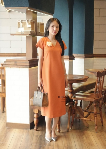 ĐẦM SUÔNG CỔ TIM TAY CON