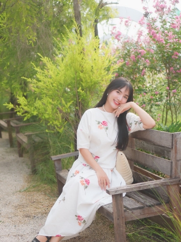 SET BOHO HỌA TIẾT HOA HỒNG