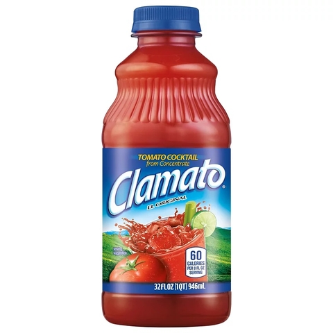 Nước Ép Cà Chua Truyền Thống Clamato Original Tomato Cocktail, Chai 946 ml (32 Fl Oz.)
