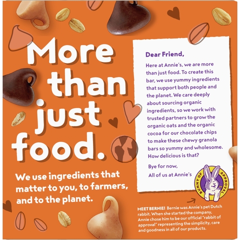 Thanh Ngũ Cốc Bơ Đậu Phộng Socola Hữu Cơ Annie's Organic Peanut Butter Chocolate Chewy Granola Bars, Hộp 6 Thanh x 25g