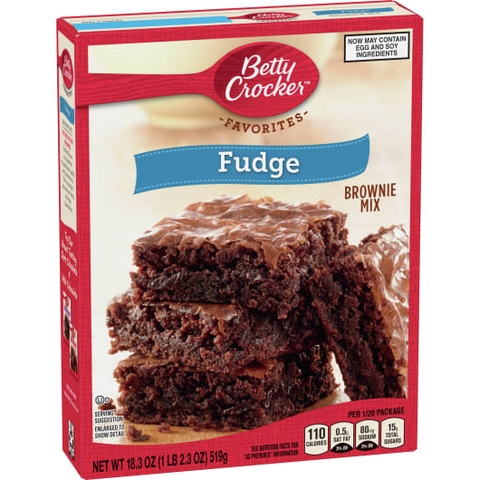 Bột Bánh Fudge Brownie Pha Sẵn Betty Crocker Fudge Brownie Mix Dutch Cocoa, Hộp 519g