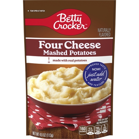 Khoai Tây Nghiền 4 Vị Phô Mai Betty Crocker Four Cheese Mashed Potatoes, Gói 113g (4 Oz.)