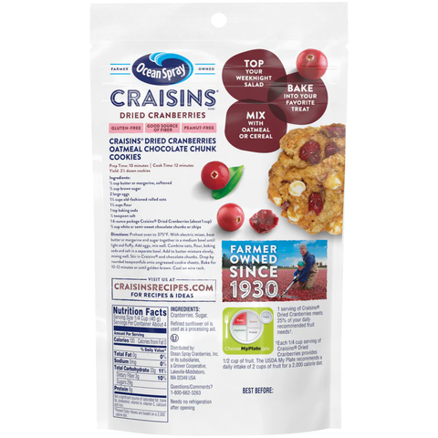 Nam Việt Quất Sấy Ocean Spray Craisins Dried Cranberries The Original , Gói 170g (6 Oz.)