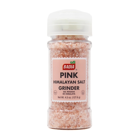 Muối Hồng Himalaya Kèm Đầu Xay Badia Grinder Pink Himalayan Salt, Lọ 127.6g (4.5 Oz.)