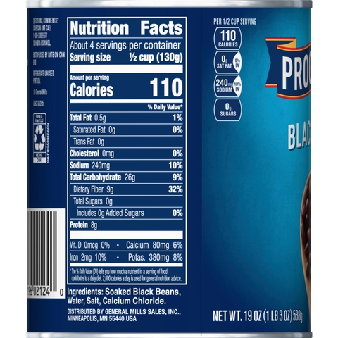 Đậu Đen Đóng Hộp Progresso Black Bean, Hộp 425g (15 Oz.)