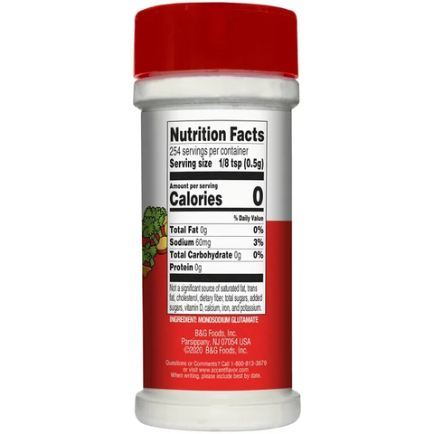 Bột Ngọt Ăn Kiêng Accent Flavor Enhancer 60% less Sodium Than Salt, Lọ 127g (4.5 Oz.)