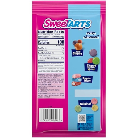 Kẹo Dẻo Hình Que Vị Cherry Sweetarts Soft & Chewy Rope, Gói 141g