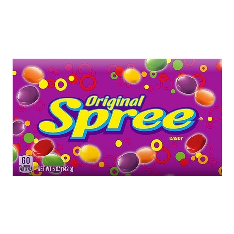 Kẹo Trái Cây Giòn Chua Ngọt Spree Original Hard Candy, Crunchy Candy, Theater Box, Hộp 142g (5 Oz.)